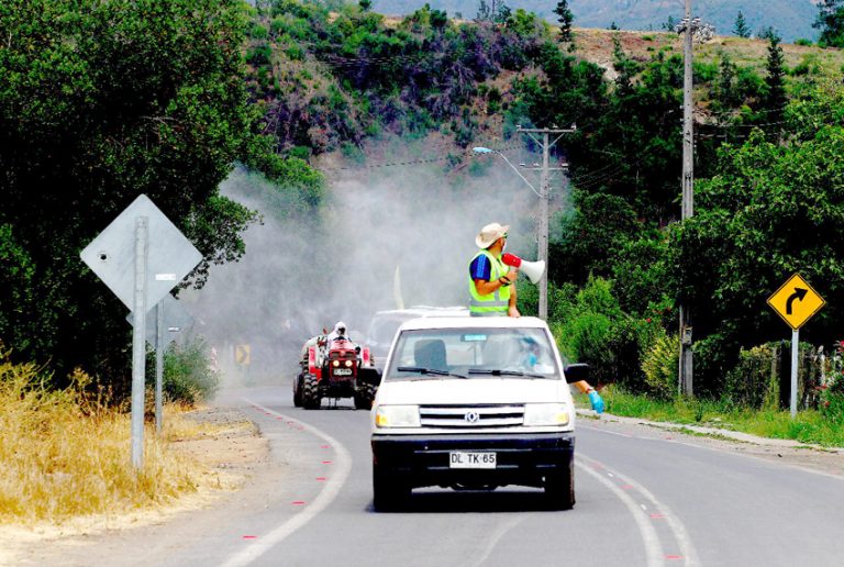 Labores de sanitización no dan tregua en Curicó