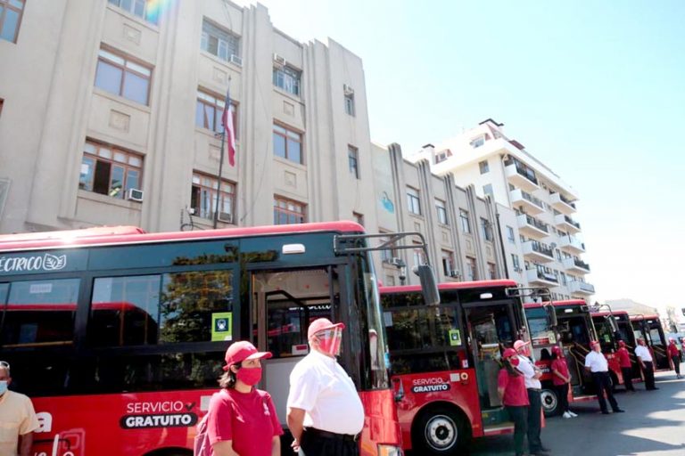 Ponen en marcha en Talca pionero servicio de buses eléctricos gratuito