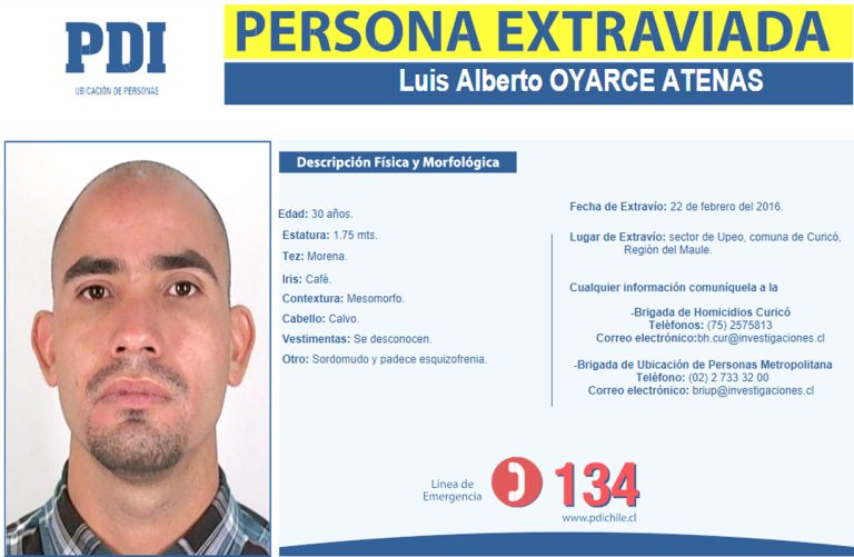 Maule es la tercera región del país con más denuncias por personas extraviadas