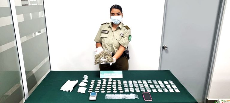 Carabineros detiene a una mujer por tráfico de drogas