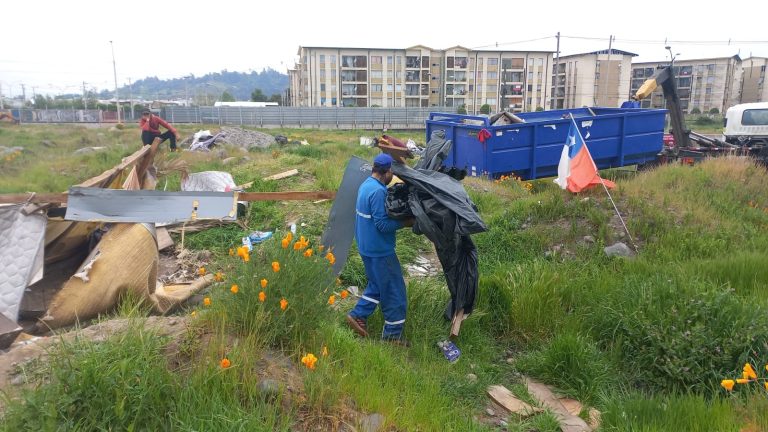 A petición de vecinos realizan operativo de limpieza de sitio eriazo