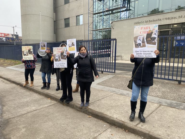 En las afueras de juzgado curicano protestan por asesinato de perrita