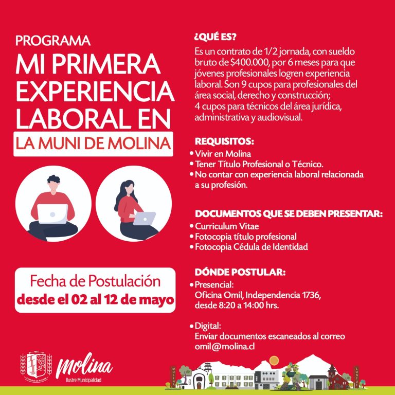 Municipio de Molina lanzó novedoso programa para poder reclutar a jóvenes