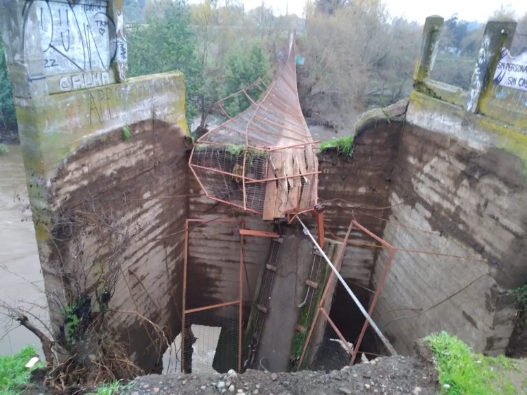 Preocupación por puente cimbra que fue arrastrado por el reciente temporal