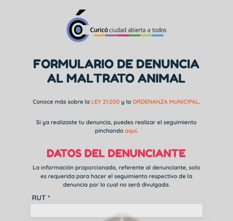 Habilitan formulario digital para denunciar casos de maltrato animal