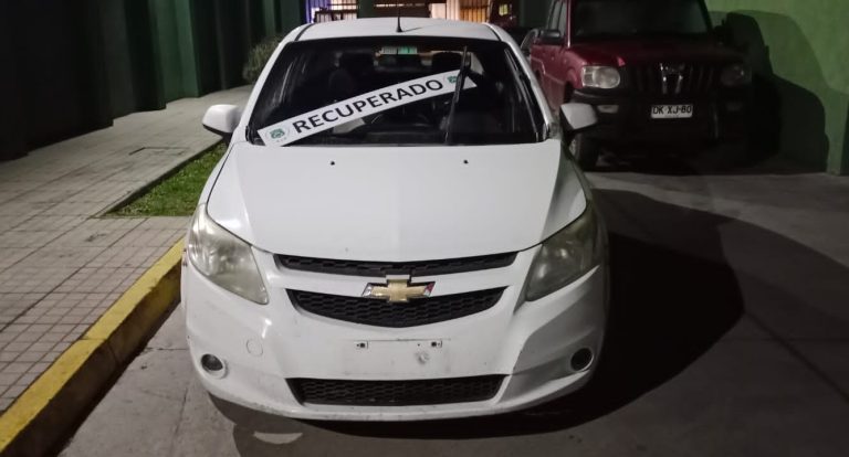 Carabineros recupera auto que tenía encargo por robo