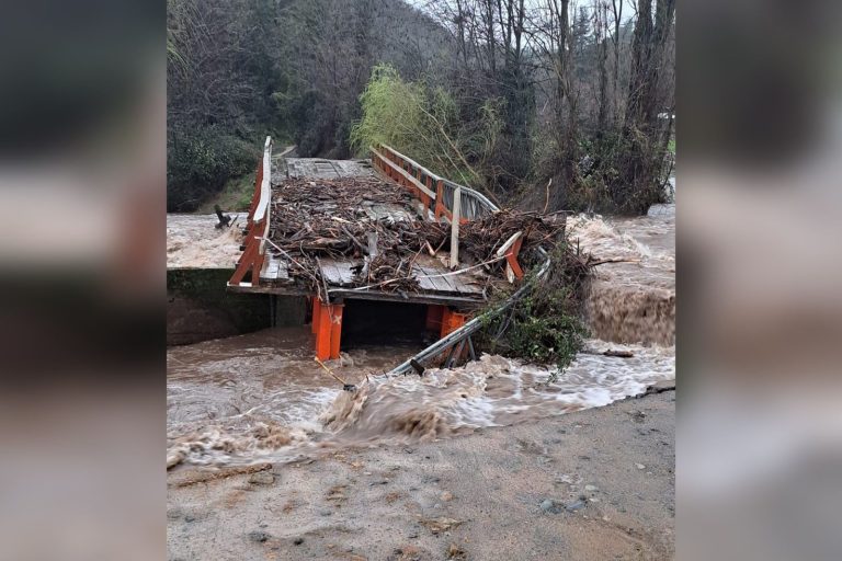 Colapsó puente en la precordillera curicana