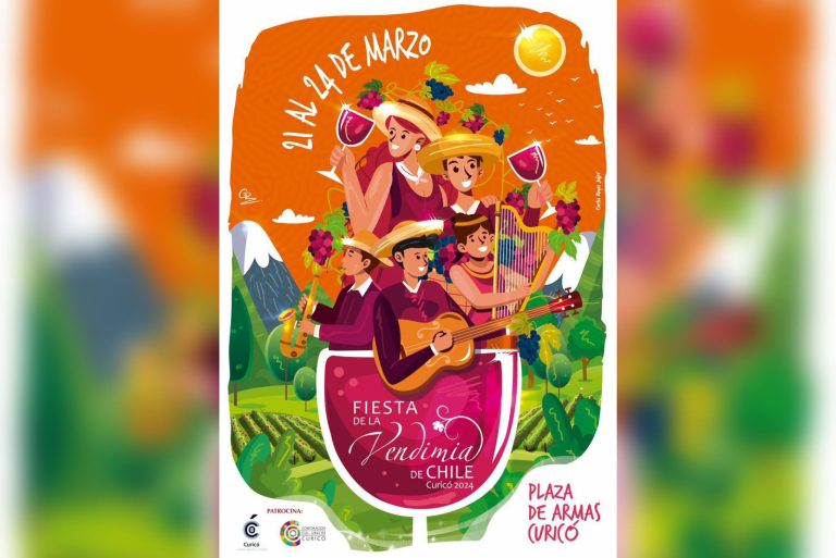 Este es el afiche ganador para la Fiesta de la Vendimia de Curicó