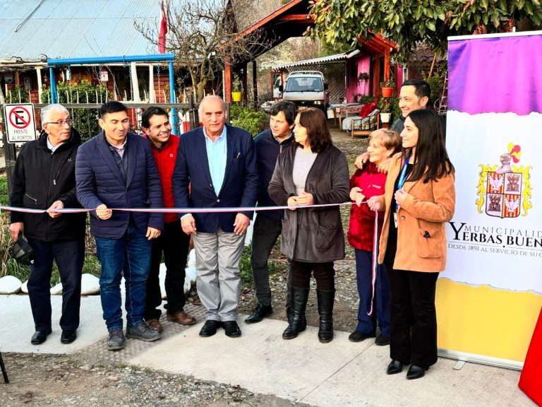 Inauguran reposición de veredas  y luminarias en Yerbas Buenas