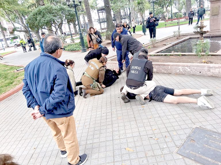 Personal de Carabineros y Seguridad Pública  detuvieron a dos delincuentes en pleno centro