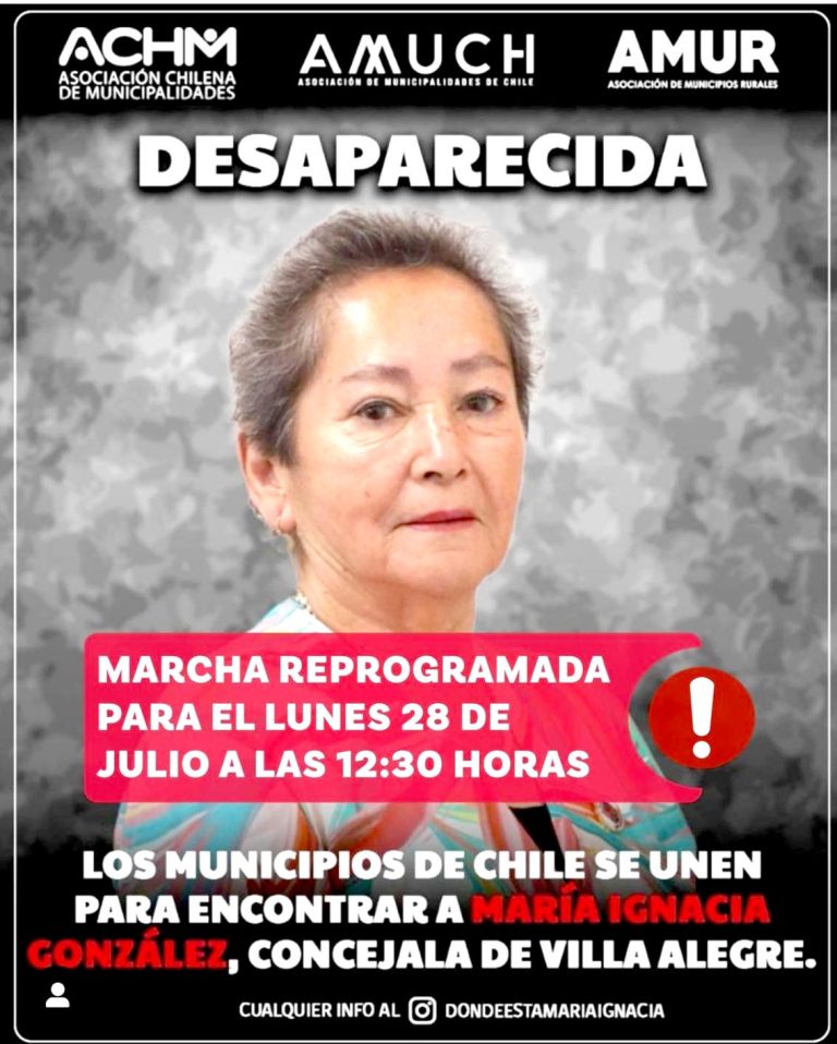 Municipios de todo el país marcharán en Santiago por concejala de Villa Alegre desaparecida hace más de un mes