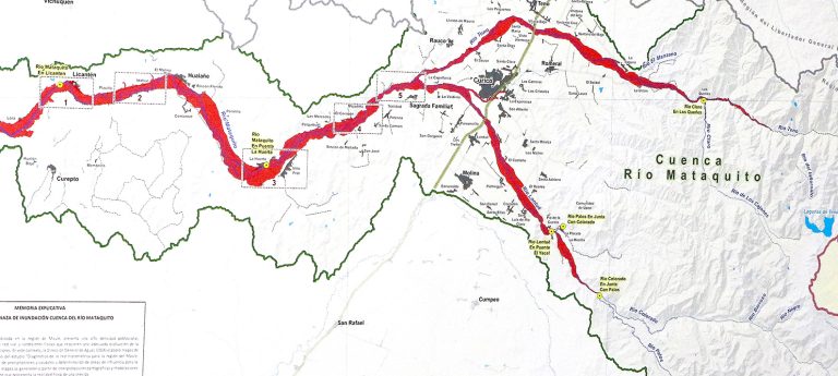 Dirección Nacional de Aguas entrega mapa predictivo del comportamiento del río Mataquito a municipios de la zona