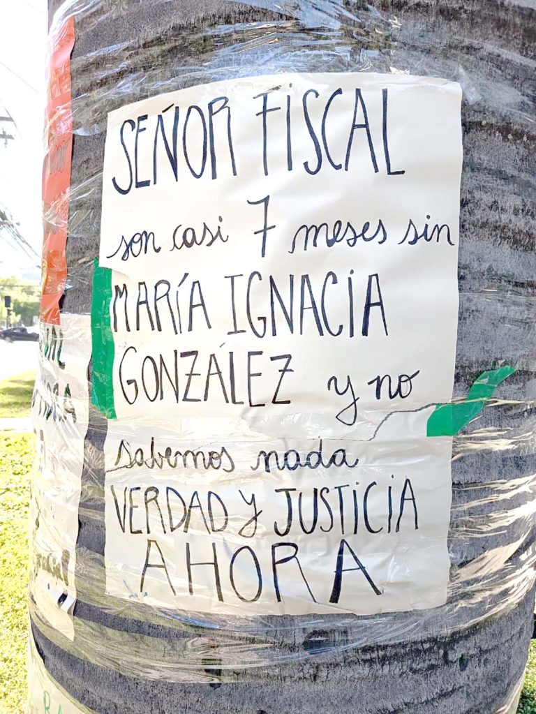 Talca amaneció con pancartas cargadas de indignación tras meses sin dar con paradero de María Ignacia González